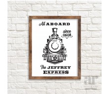 Personalized Vintage Train Poster - Printable 20x30 Poster